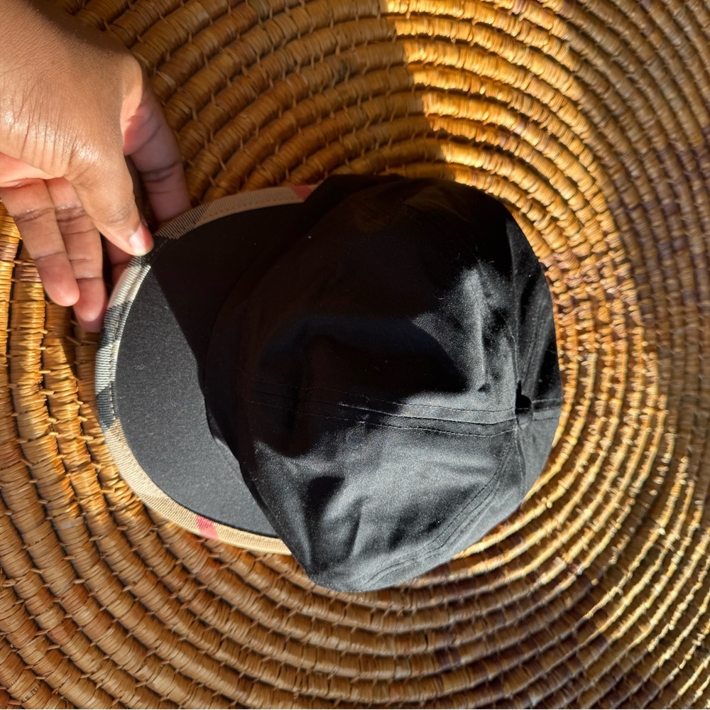 Burberry Black Cap with Plaid Interior